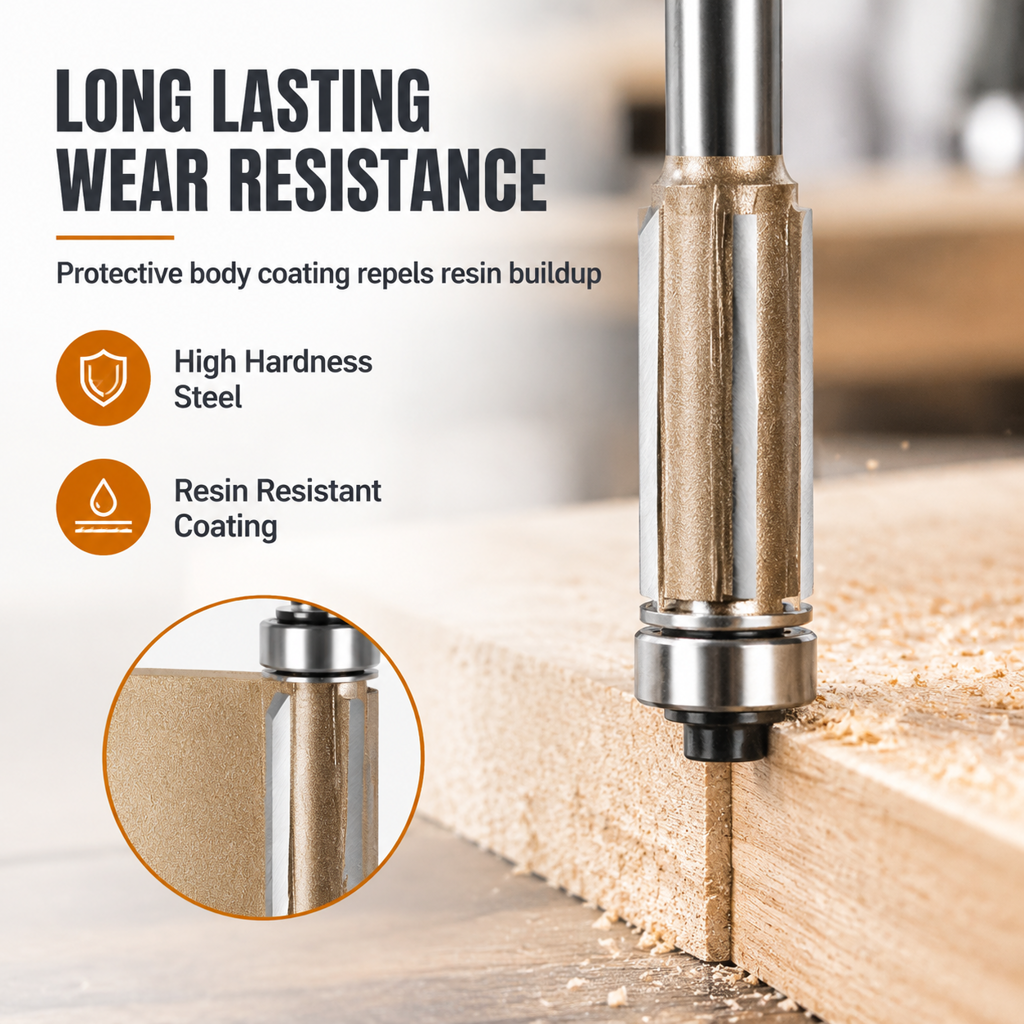 3-Flute Carbide Flush Trim Router Bit