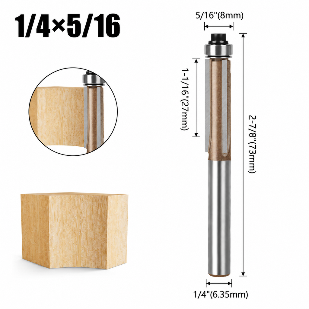 3-Flute Carbide Flush Trim Router Bit