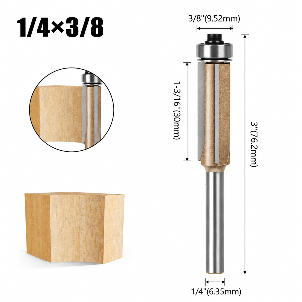 3-Flute Carbide Flush Trim Router Bit
