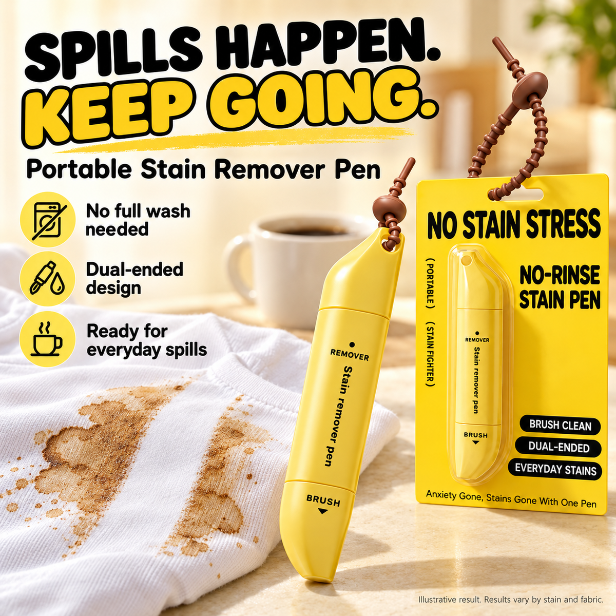 📢📢50% OFF! ⏰Portable Dual-Head Stain Remover Pen