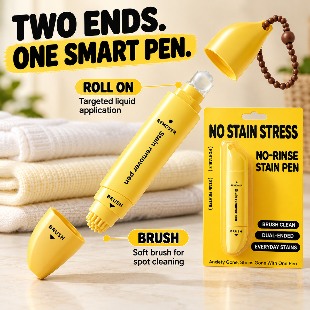📢📢50% OFF! ⏰Portable Dual-Head Stain Remover Pen