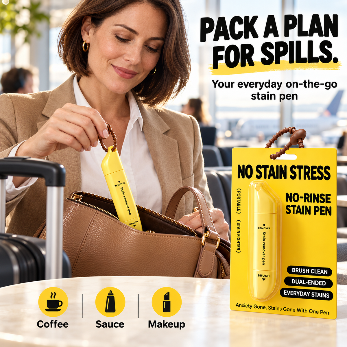 📢📢50% OFF! ⏰Portable Dual-Head Stain Remover Pen