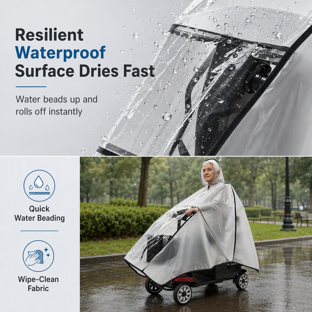 🌧️ Mobility Scooter Rain Cover – Full-Coverage Waterproof PVC Canopy
