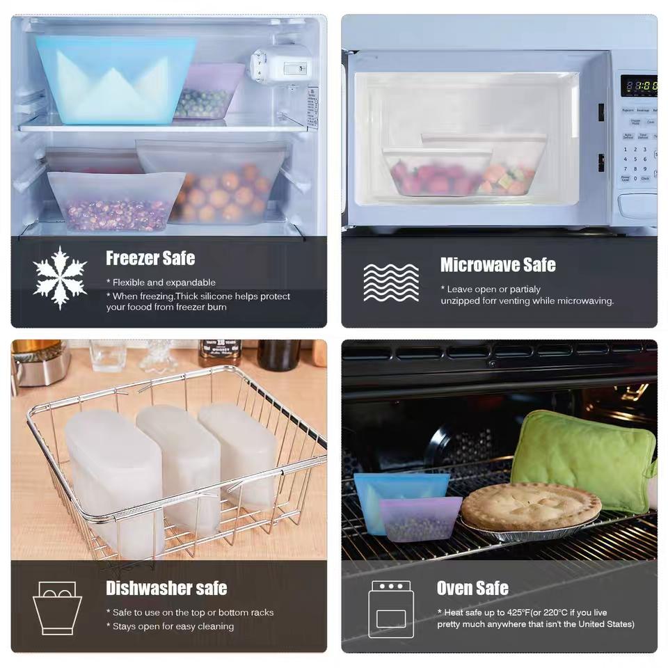 Reusable Silicone Zip Containers (Two per bag)