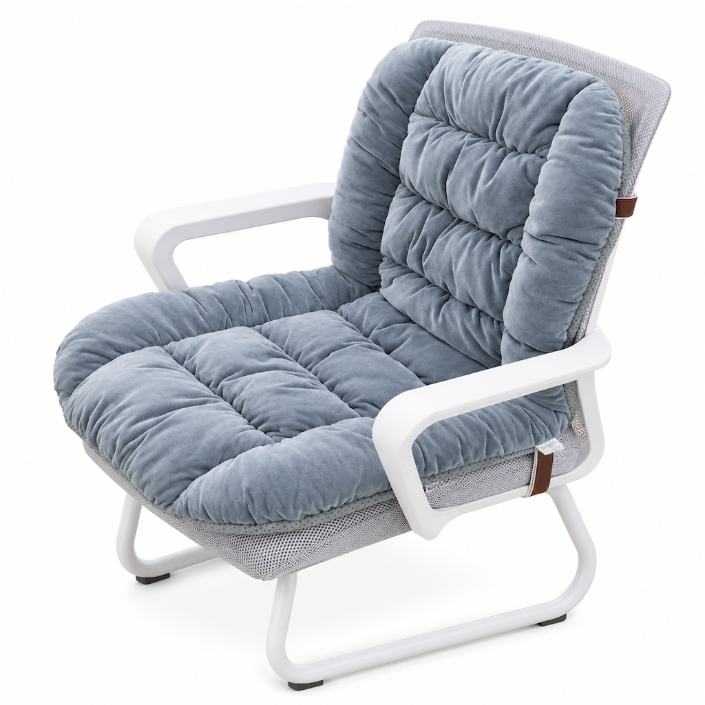 Winter Thickened Plush Integrated Heated Seat Cushion with Backrest Removable and Washable Warm Chair Pad for Office and Student Desk Chairs