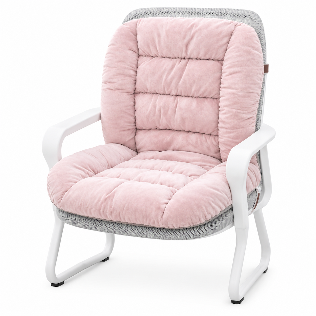 Winter Thickened Plush Integrated Heated Seat Cushion with Backrest Removable and Washable Warm Chair Pad for Office and Student Desk Chairs