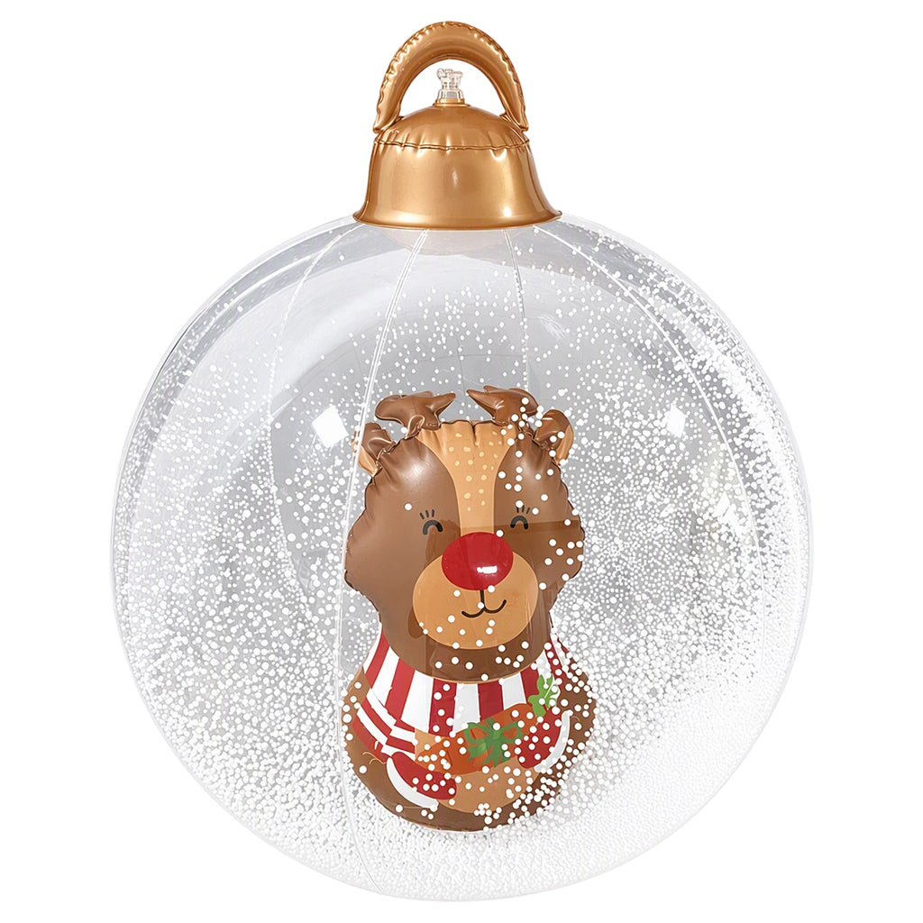 Inflatable Christmas Ball with Colorful LED Lights