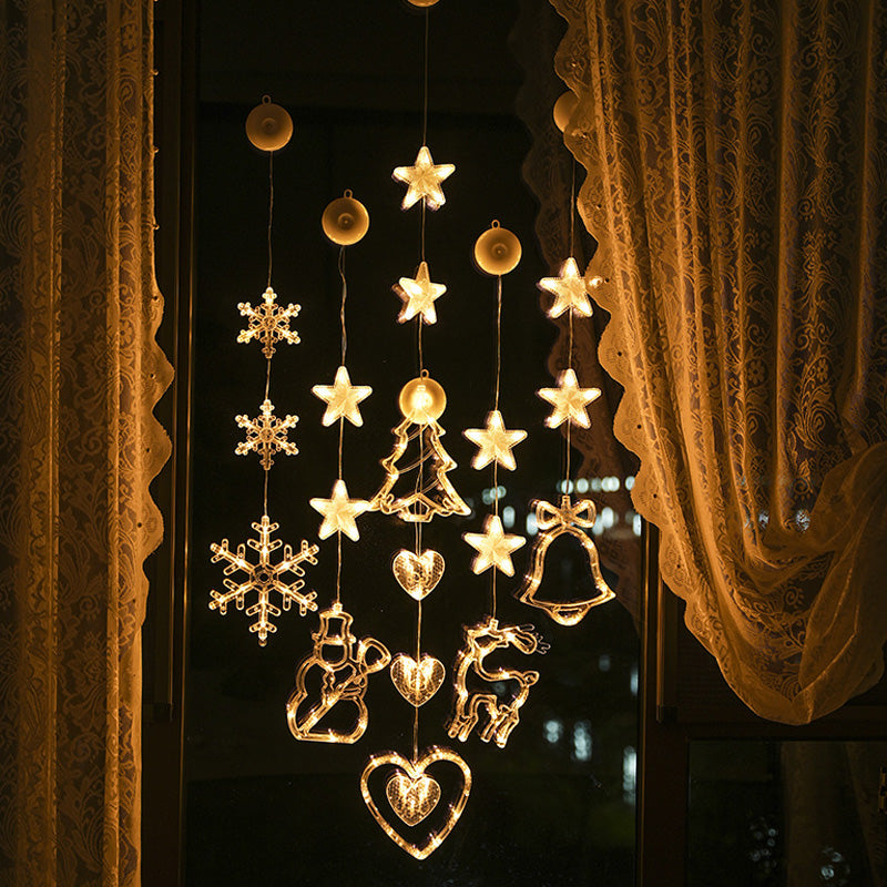 ⏳LAST DAY SALE ONLY ￡10.99!!🎄❄️ DIY Christmas Snowflake Suction Cup LED Lights ✨ | Battery Operated, Warm & Multi-Colour, Window Suction Lights, Christmas Home & Party Decor
