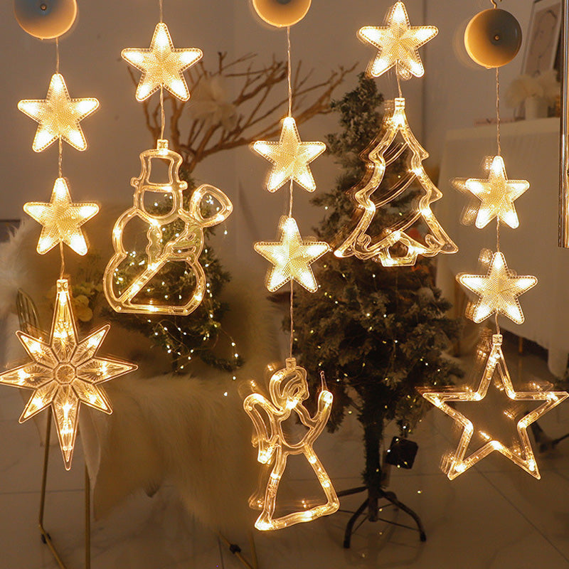 ⏳LAST DAY SALE ONLY ￡10.99!!🎄❄️ DIY Christmas Snowflake Suction Cup LED Lights ✨ | Battery Operated, Warm & Multi-Colour, Window Suction Lights, Christmas Home & Party Decor