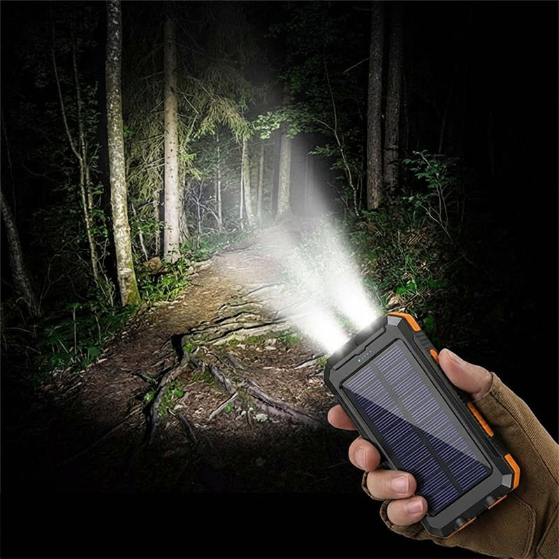 Solar Power Bank with LED Flashlight