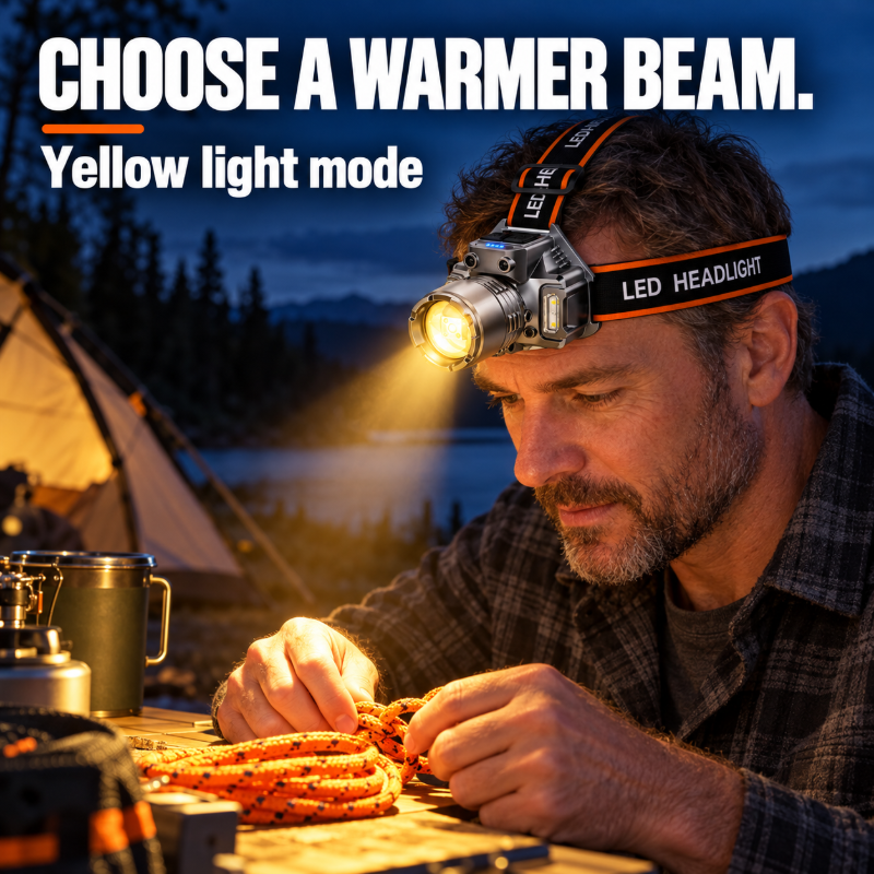 Rechargeable Super Bright  LED Headlamp with Motion Sensor