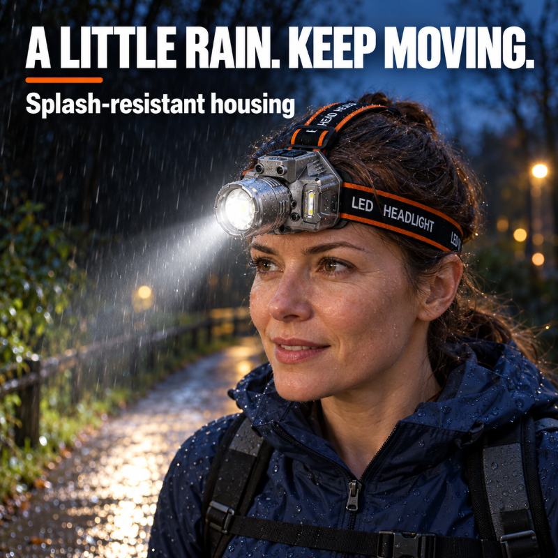 Rechargeable Super Bright  LED Headlamp with Motion Sensor