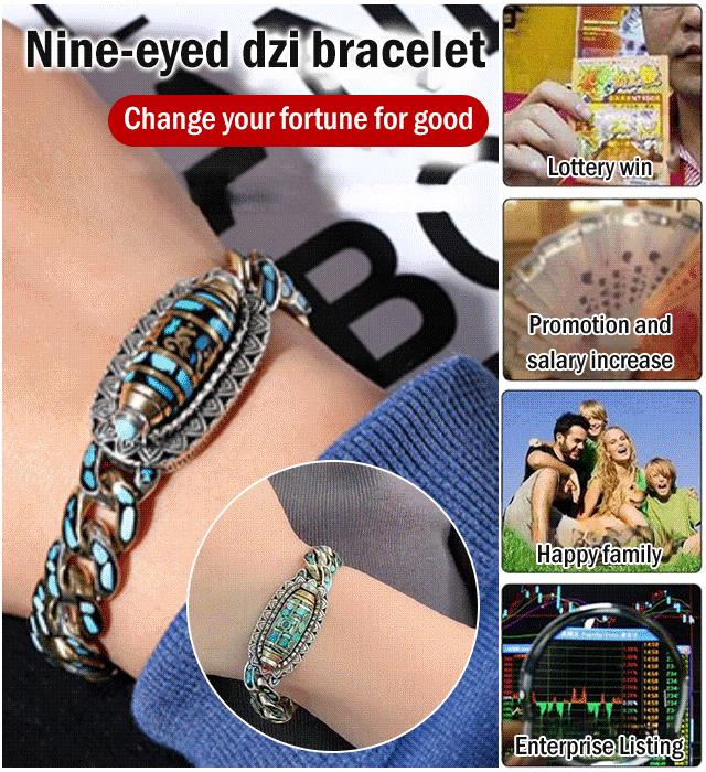 💎Turquoise Six-character Mantra Nine-eyed Dzi Bead Bracelet