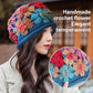 Gradient Colored Flower Handmade Knitted Pile Hat
