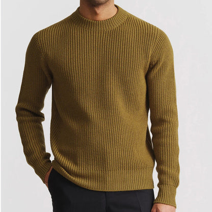 Solid Color Knit Crewneck Sweater